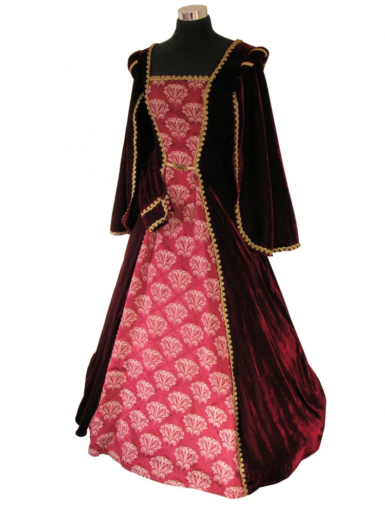 Ladies Petite Medieval Tudor Ann Boleyn Costume And French Hood Headdress Size 8 - 10 Image